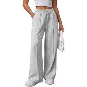 Womens Wide Leg Sweatpants High Waisted Baggy Pants Fashion Teen Girl Drawstring